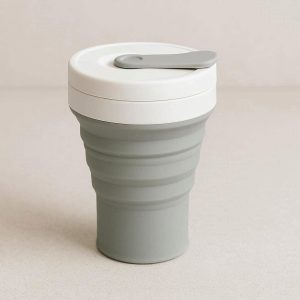 Ultra Slim Collapsible Silicone Cup With Leak Proof Lid For Office Commuting And Outdoor Travel Use