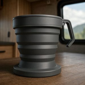 Heavy Duty Folding Silicone Cup With Wide Base For Professional Van Life And RV Travel
