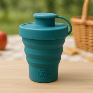 BPA Free Folding Silicone Drinking Cup For Kids School Lunch And Family Outdoor Picnic Use