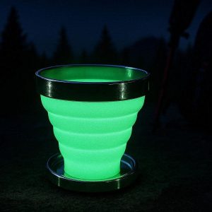 Reflective Collapsible Cup For Night Hiking And Camping Safety With Luminous Silicone Material